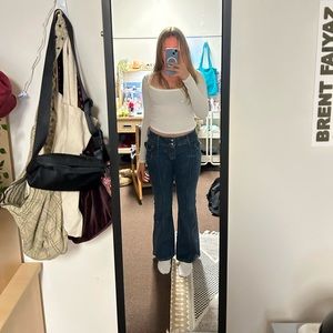 Brandy Melville Flared Low-Rise Jeans